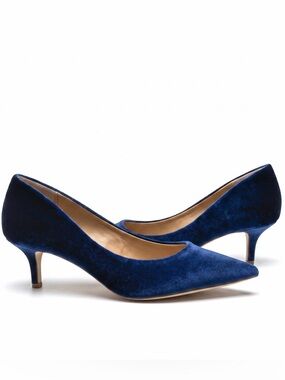 Badgley Mischka Blue Velvet Kitten Heels